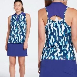 NWT Slazenger Women's Fragment Back Slit Sleeveless Golf Shirt XL